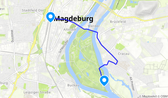 Kartenausschnitt Magdeburg Hbf